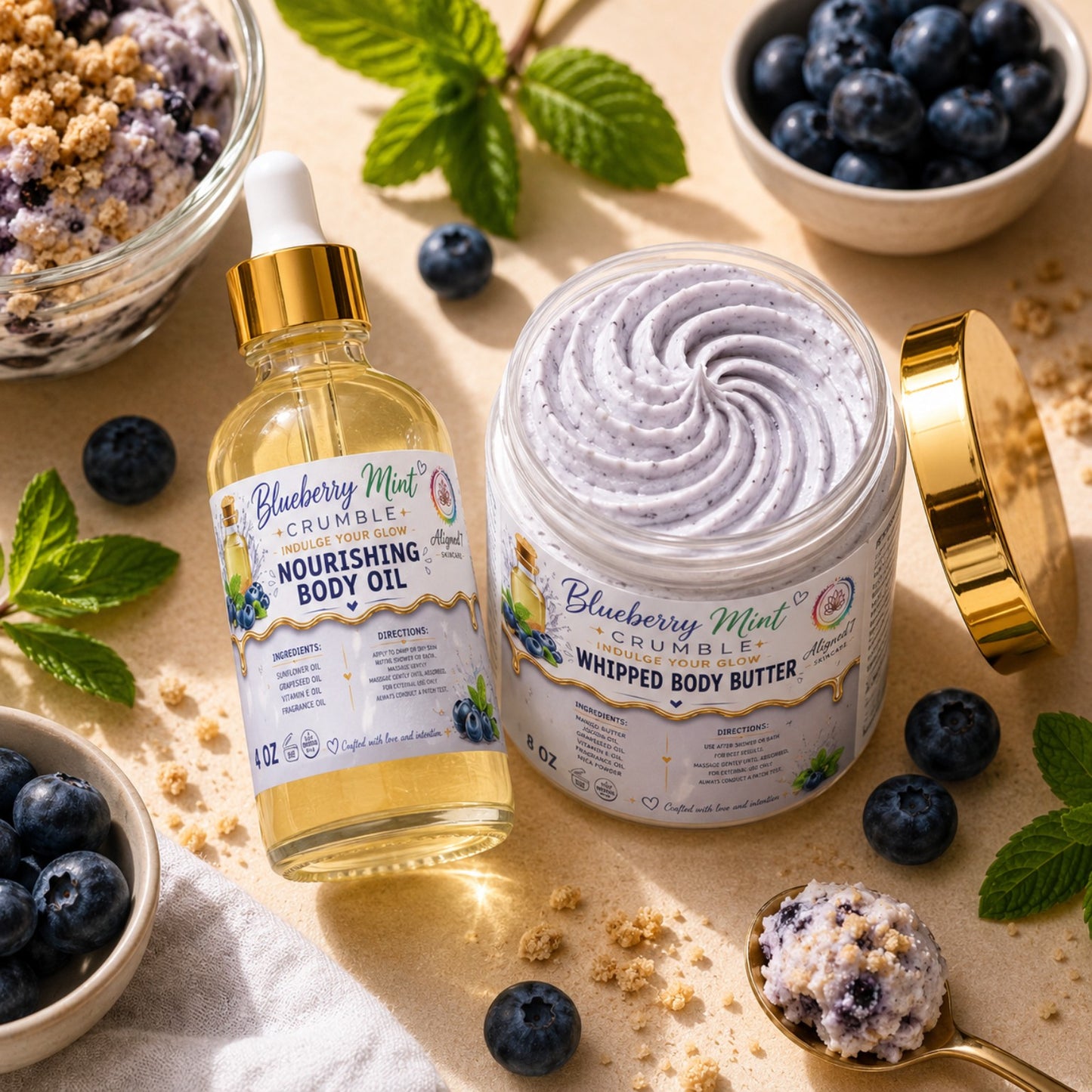 Blueberry Mint Crumble Bodii Butter + Bodii Oil Duo