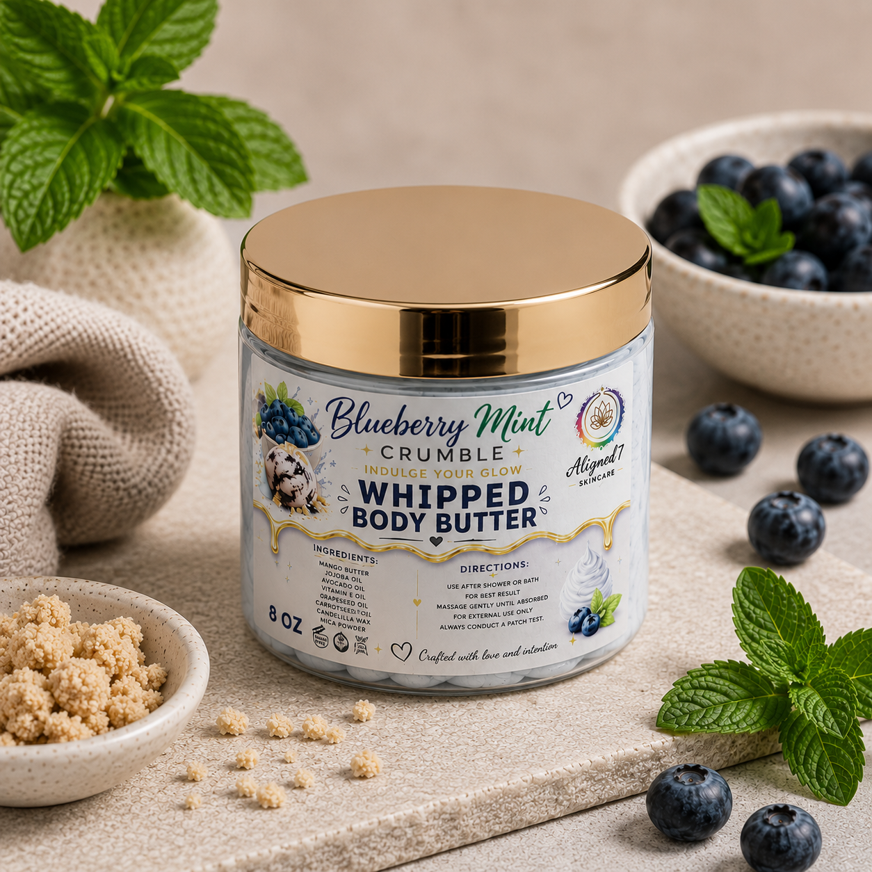 Blueberry Mint Crumble Whipped Bodii Butter