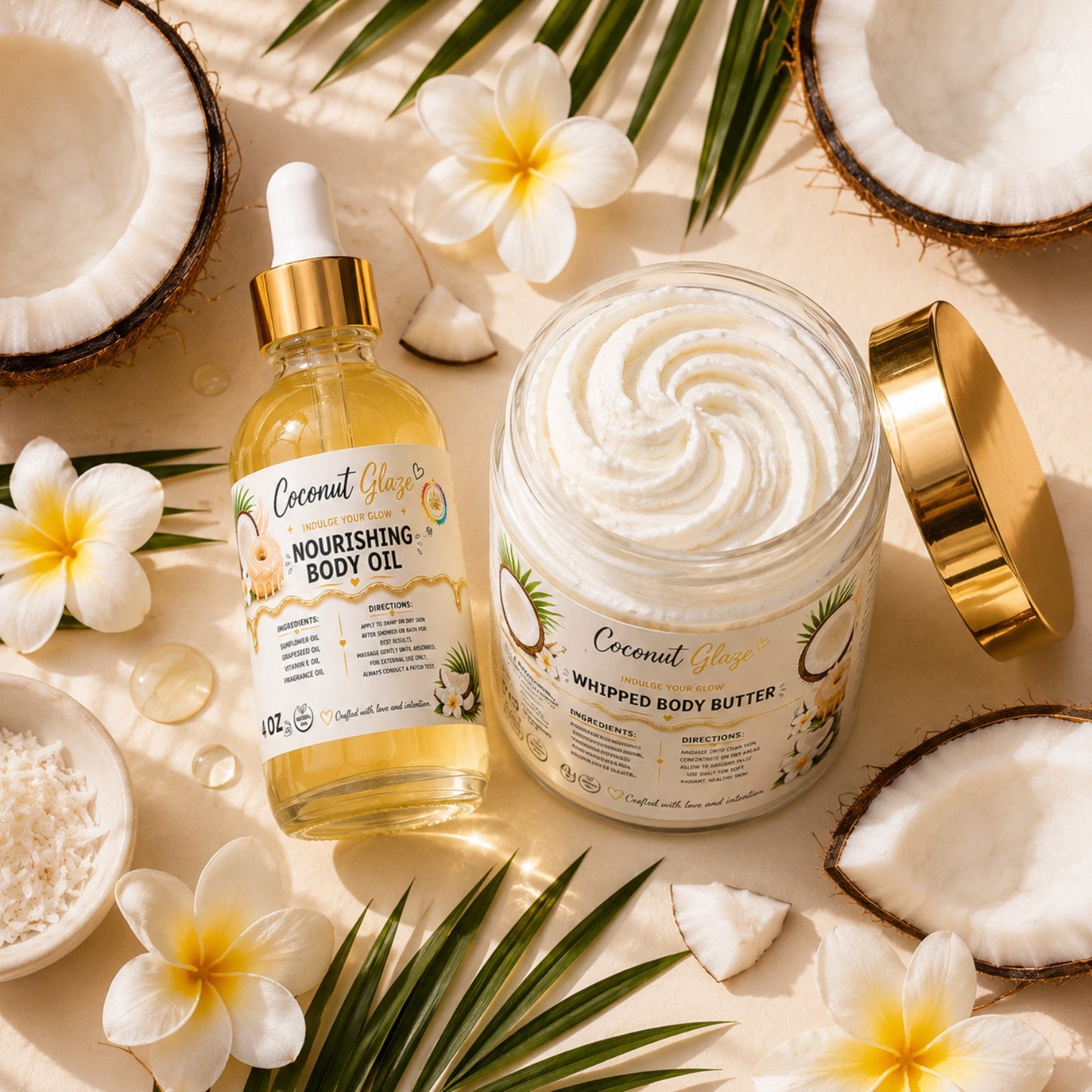 Coconut t Glaze Bodii Butter + Bodii Oil Duo