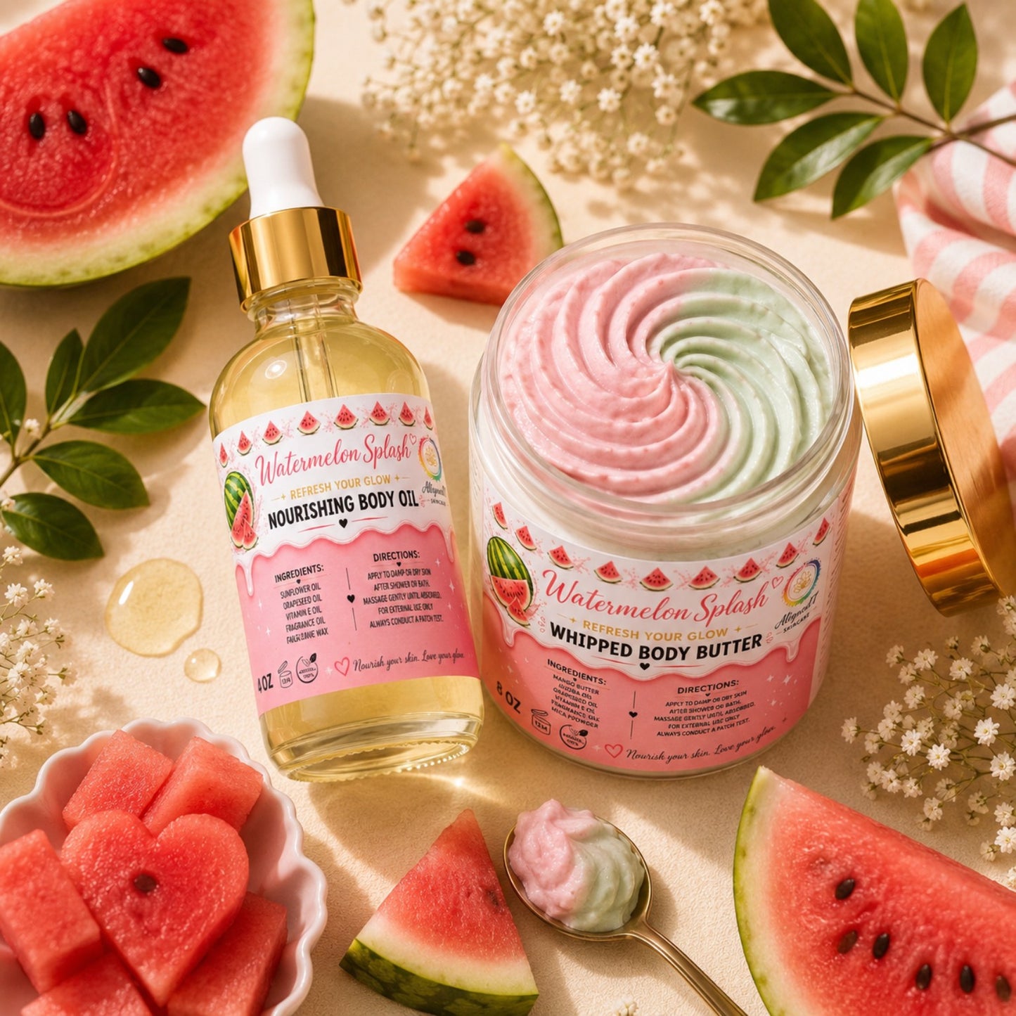 Watermelon Splash Bodii Butter + Bodii Oil Duo